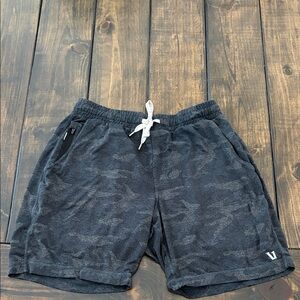 Vuori Black/Dark Gray Camo Men's Athletic Shorts